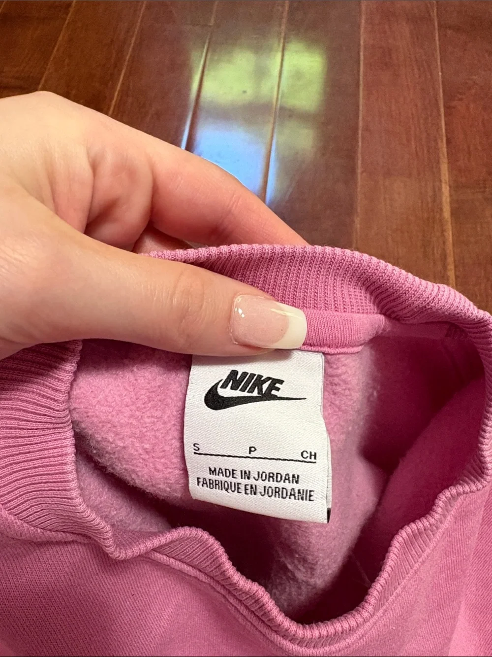 Nike Pink Cropped Sweatshirt Size Small